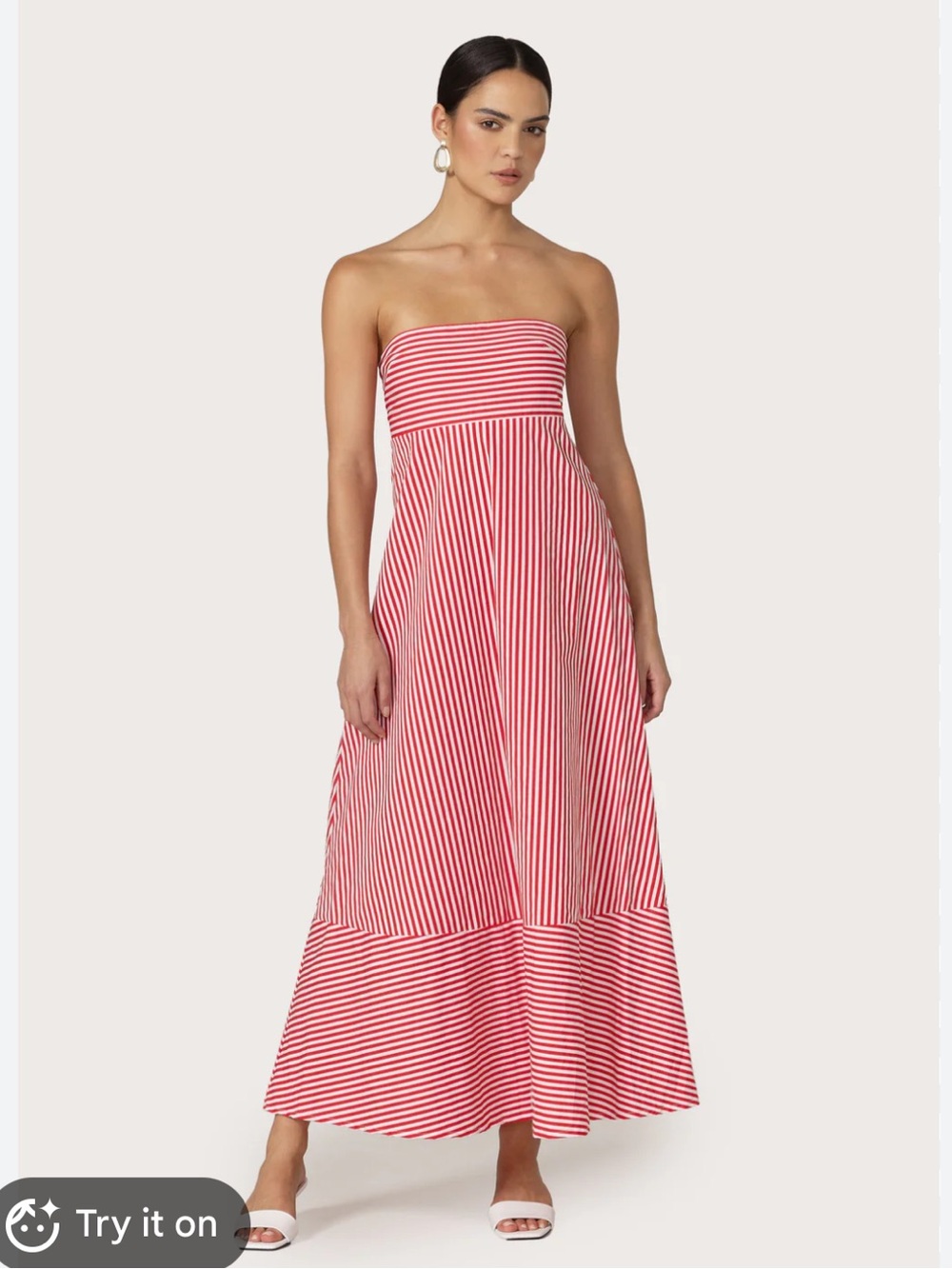LUSANA Timothy Poplin Maxi Dress in Marlo Stripe